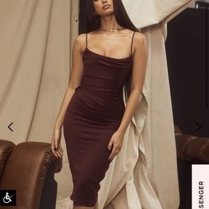 House of CB Anja Midi Dress Raisin Size Medium Brand NEW